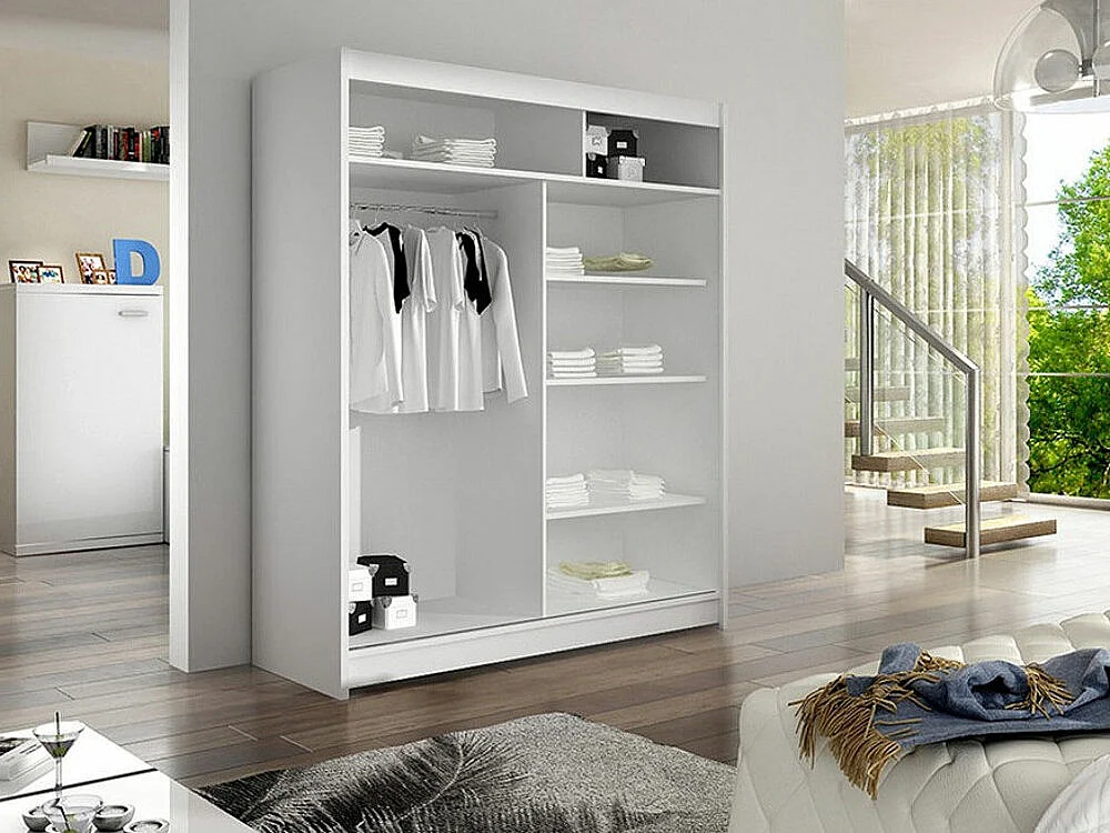 Armoire Closico 148, Chêne Artisan|Noir, 200x120x58cm, Portes d'armoire: Coulissantes