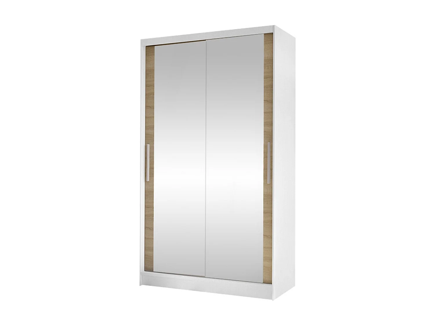 Armoire Closico 165, Blanc|Sonoma chêne, 200x100x58cm, Portes d'armoire: Coulissantes