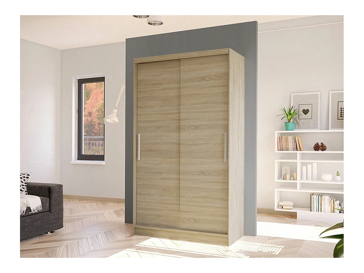 Armoire Closico 162, Sonoma chêne, 200x100x58cm, Portes d'armoire: Coulissantes