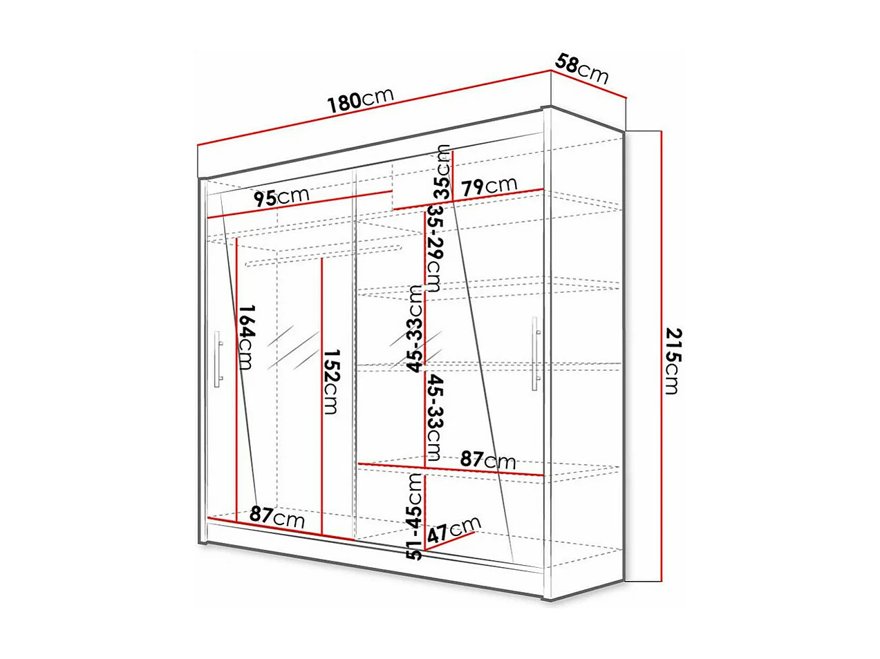 Armoire Closico 144, Sonoma chêne, 215x180x58cm, Portes d'armoire: Coulissantes