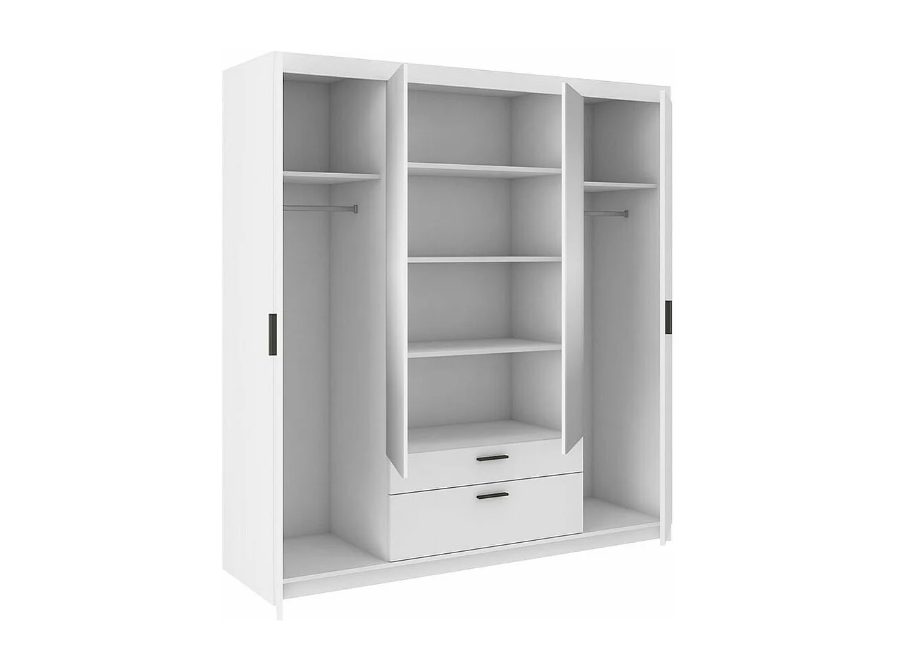 Armario Novduni 108, Roble de lefkada, 191x176x53cm, Puertas de armario: Con bisagras