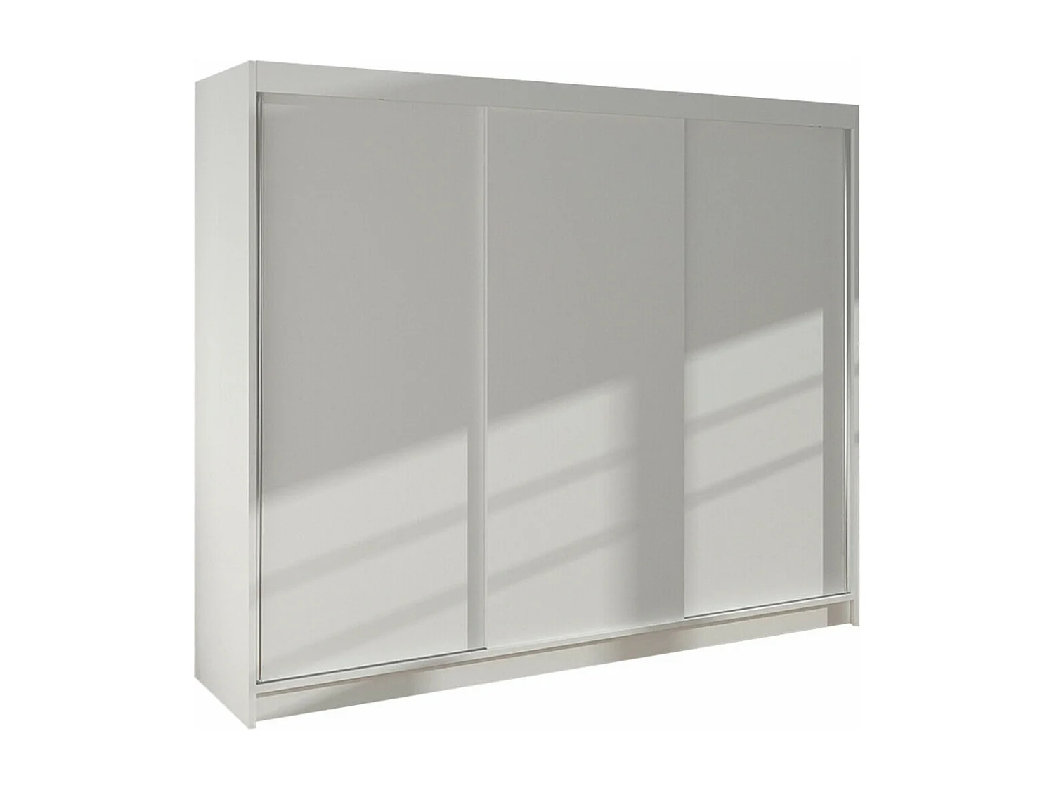 Armoire Closico 159, Blanc, 215x200x58cm, Portes d'armoire: Coulissantes