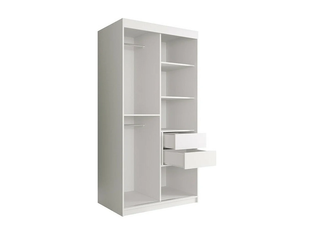 Armadio Hartford 240, Nero opaco|Marmo nero, 200x100x62cm, Porte armadi: Scorrevoli