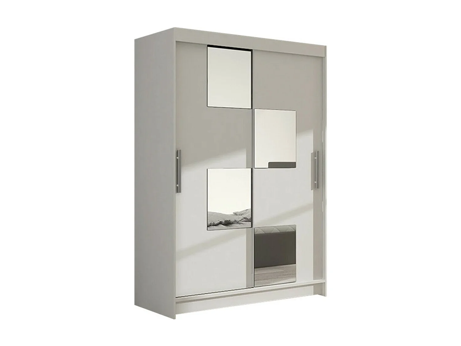 Armario Closico 105, Blanco, 200x120x58cm, Puertas de armario: Correderas