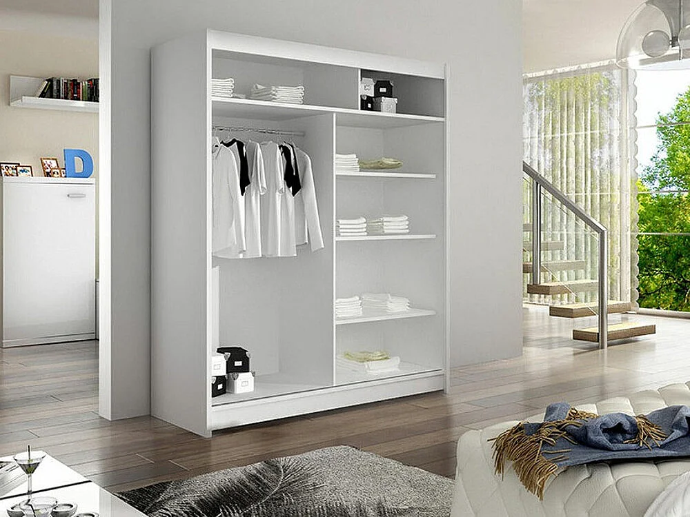 Armario Closico 149, Negro|Roble Artisan, 200x120x58cm, Puertas de armario: Correderas