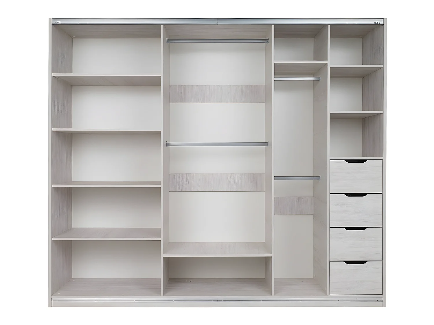 Armoire Fivelbo 110, Noir brillant|Chêne du Monastery, 215x250x69cm, Nombre d'étagères: 9