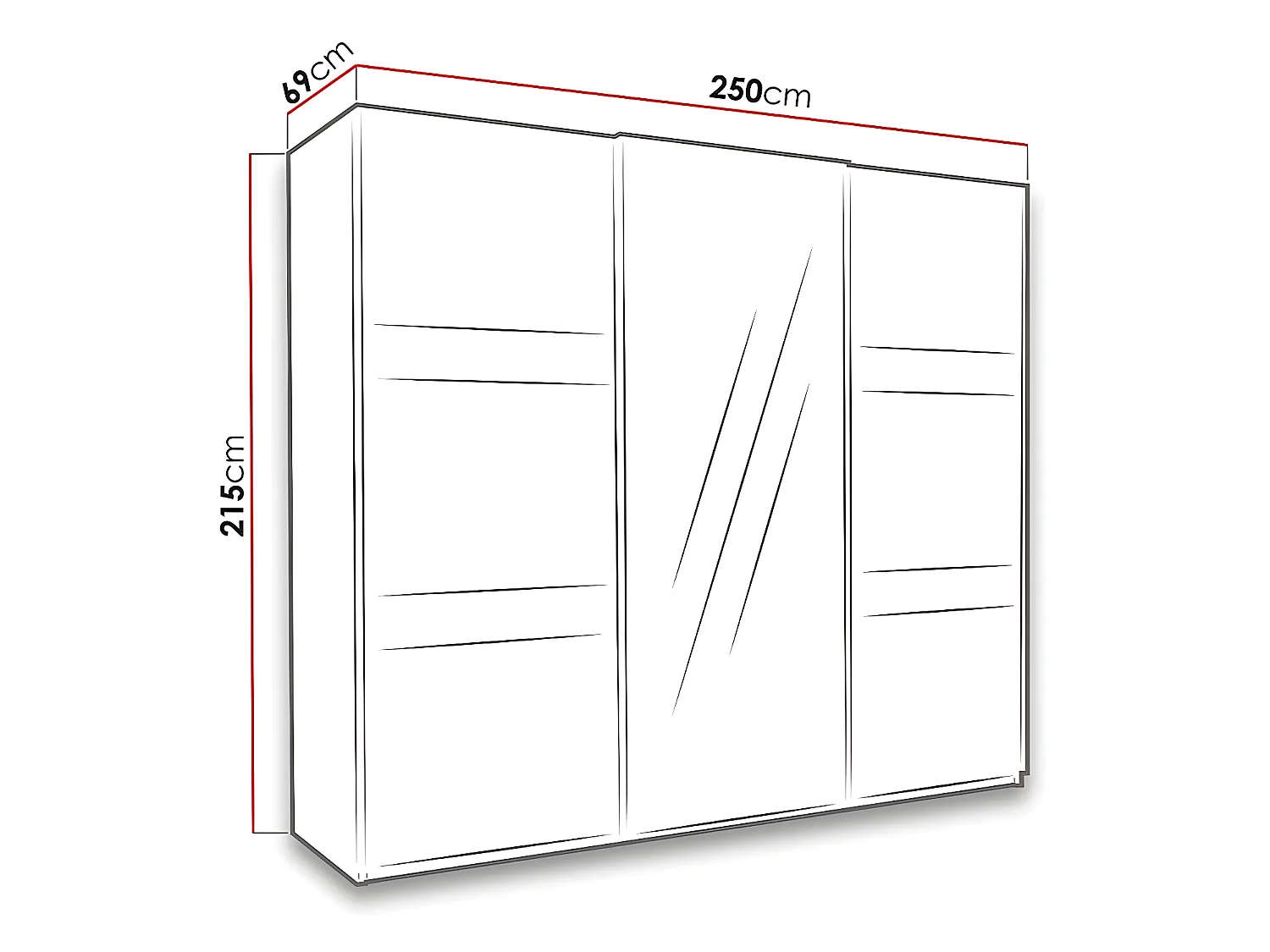 Armoire Fivelbo 110, Noir brillant|Chêne du Monastery, 215x250x69cm, Nombre d'étagères: 9
