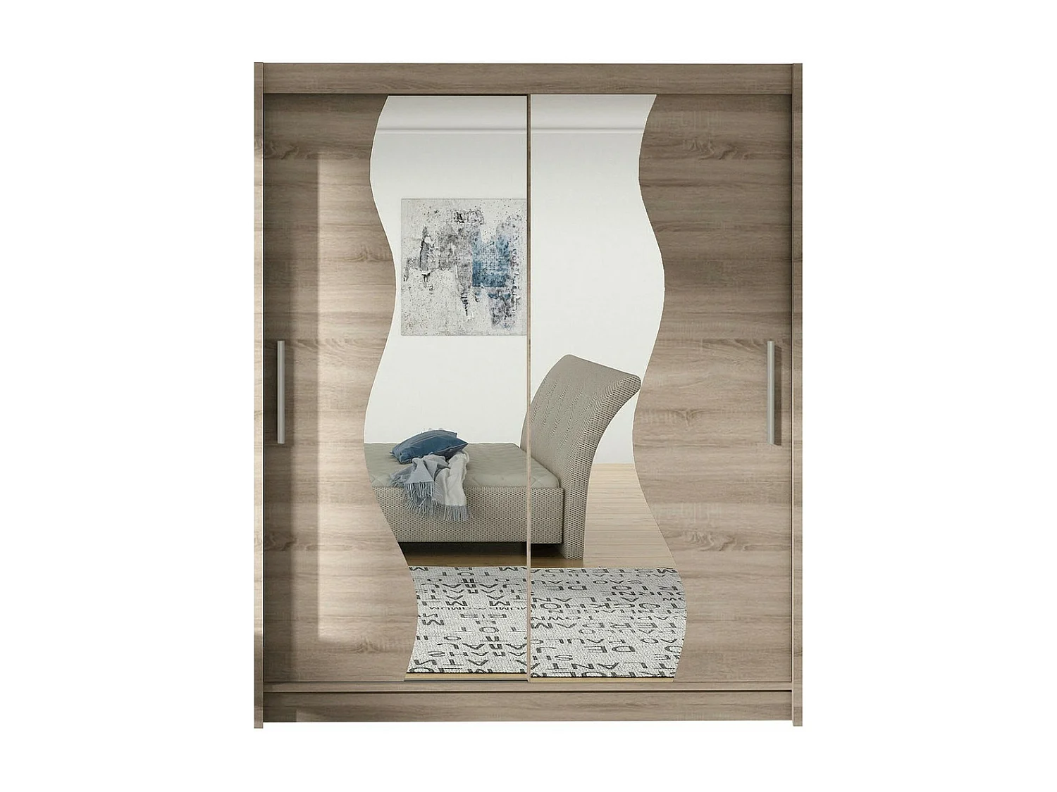 Armoire Closico 134, Truffe chêne, 200x150x58cm, Portes d'armoire: Coulissantes