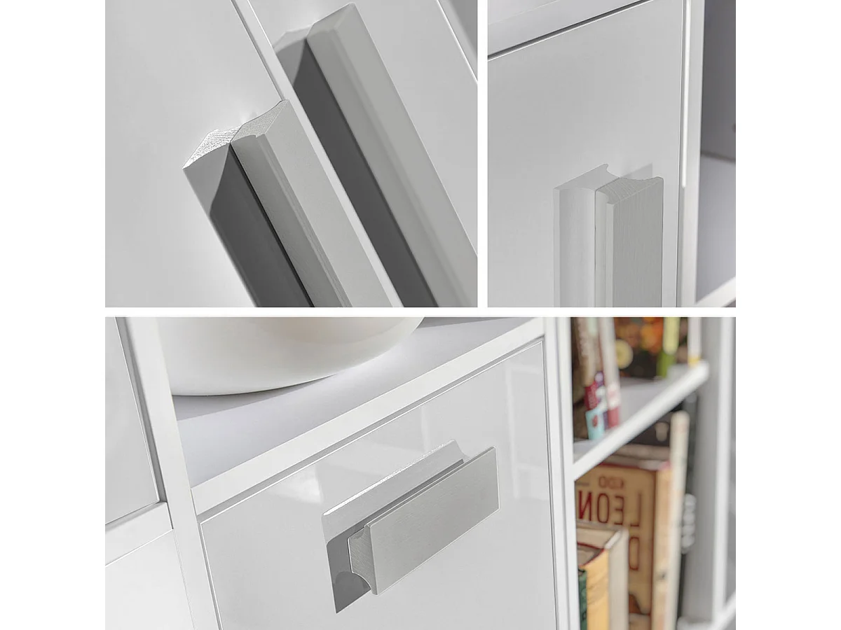 Armoire d'angle Merevari 103, Blanc|Brillant Turquoise, 191x87x87cm, Nombre d'étagères: 3