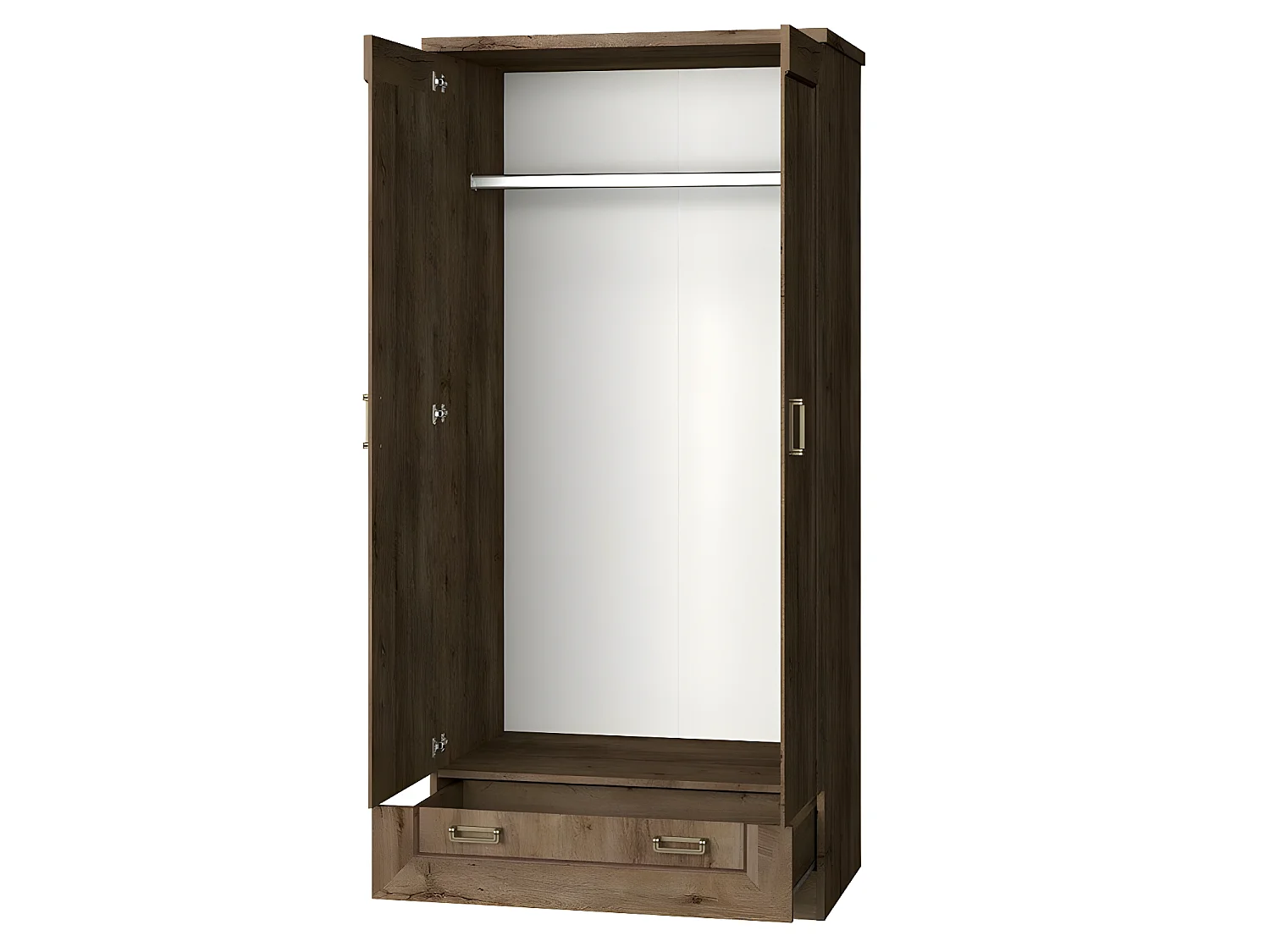 Armoire Lircava 106, Chêne de Lefkas, 191x90x58cm, Portes d'armoire: Avec des charnières