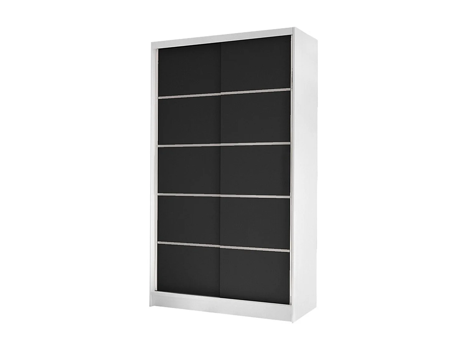 Armadio Closico 167, Bianco|Nero, 200x100x58cm, Porte armadi: Scorrevoli