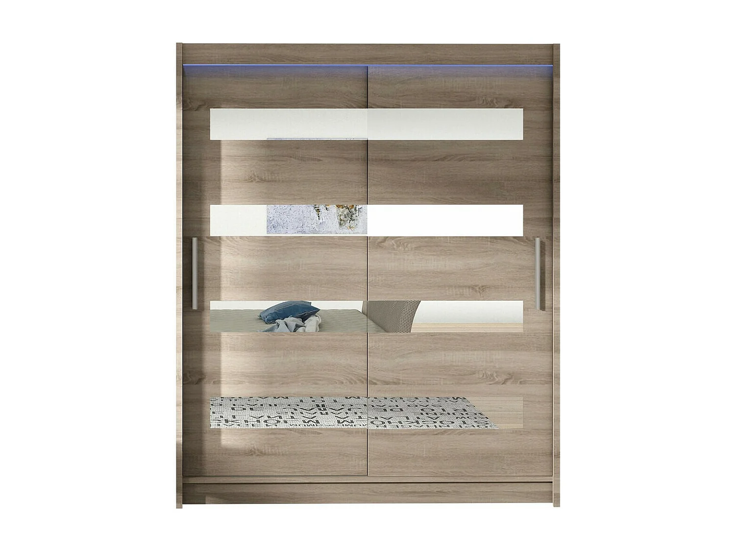 Armoire Closico 136, Truffe chêne, 200x150x58cm, Portes d'armoire: Coulissantes