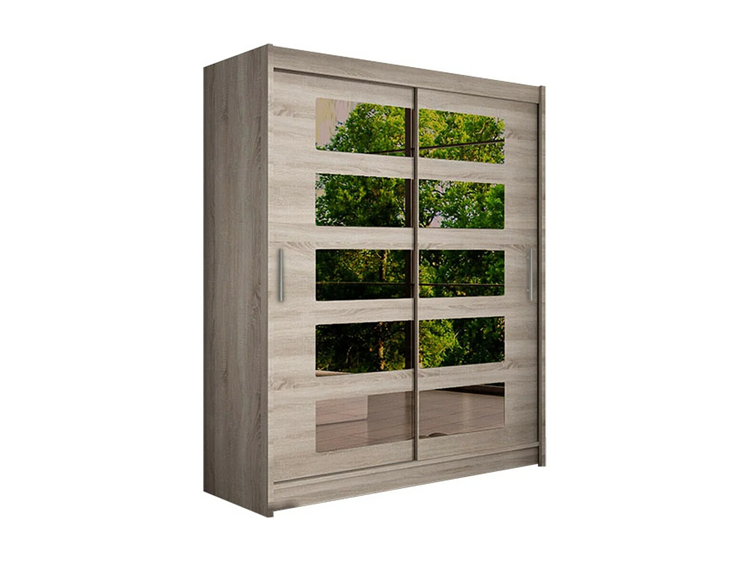 Armoire Closico 114, Truffe chêne, 200x150x58cm, Portes d'armoire: Coulissantes