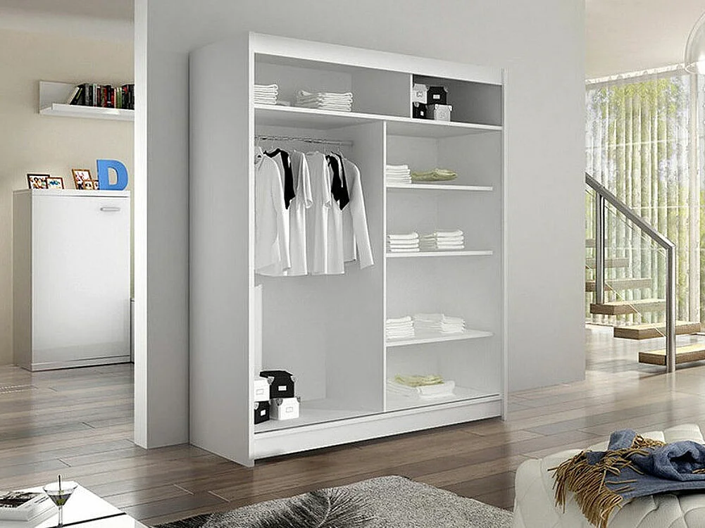 Armoire Closico 151, Noir|Chêne Artisan, 200x120x58cm, Portes d'armoire: Coulissantes