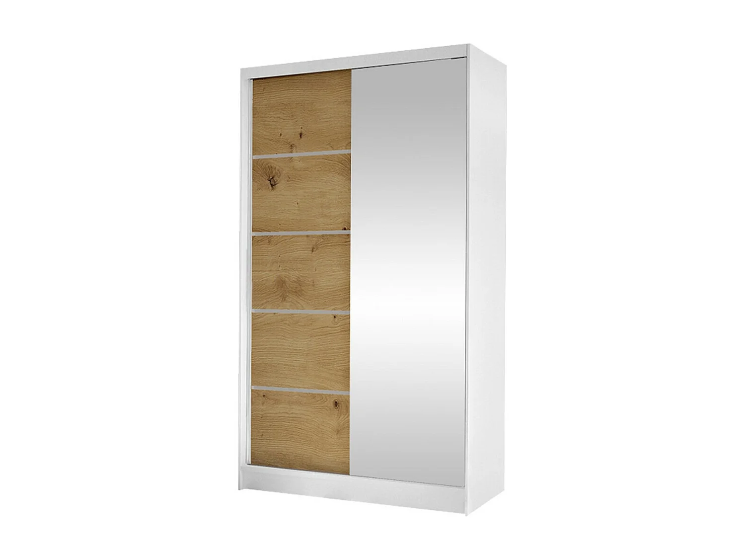 Armoire Closico 166, Chêne Artisan|Blanc, 200x100x58cm, Portes d'armoire: Coulissantes