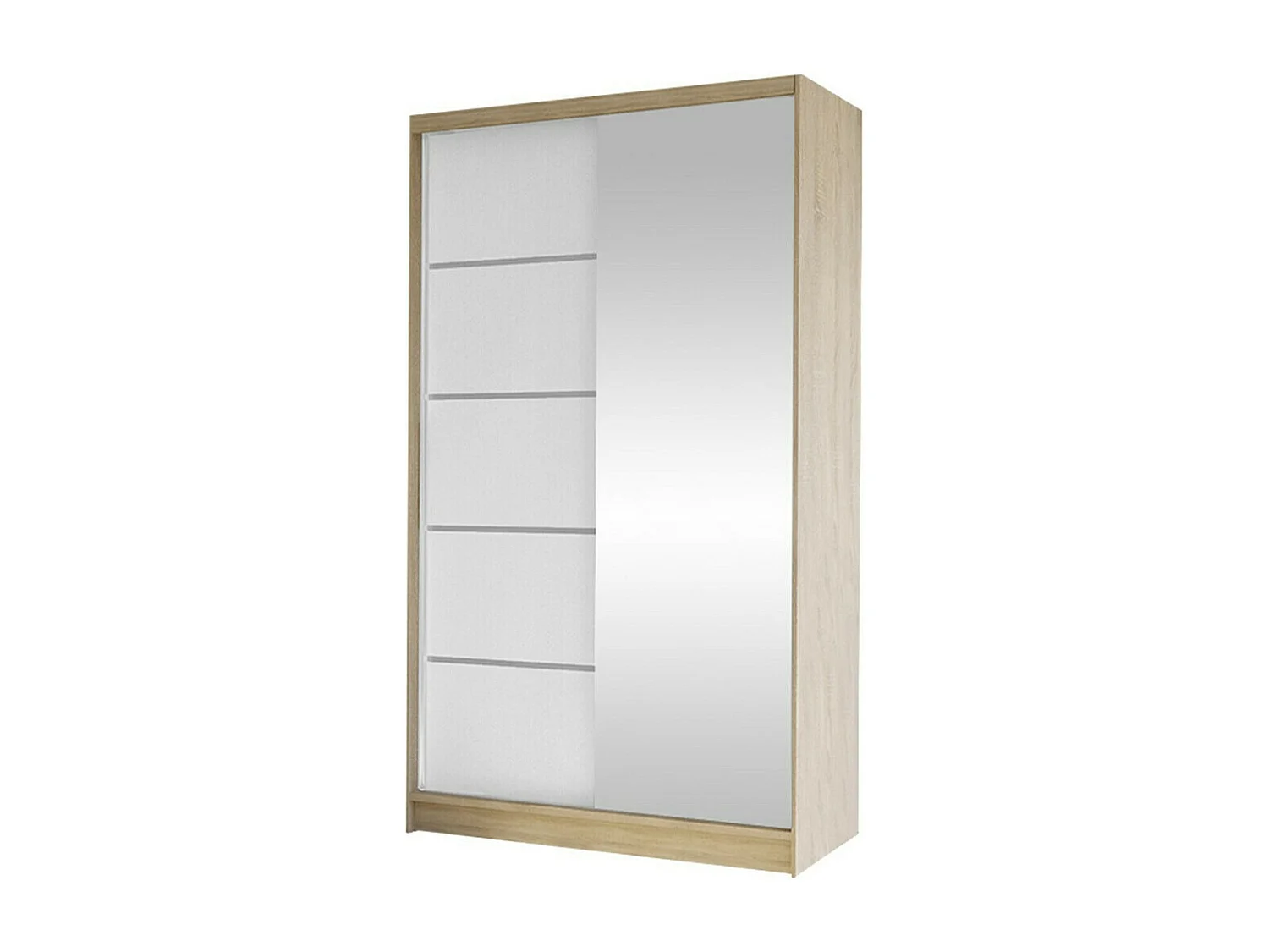 Armario Closico 166, Roble Sonoma|Blanco, 200x100x58cm, Puertas de armario: Correderas