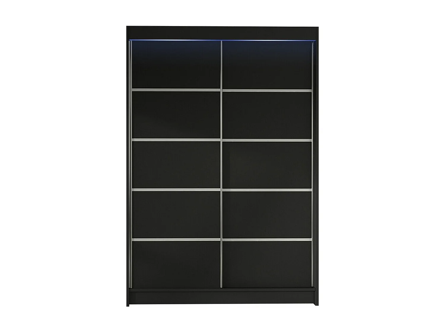 Armoire Closico 150, Noir, 200x120x58cm, Portes d'armoire: Coulissantes