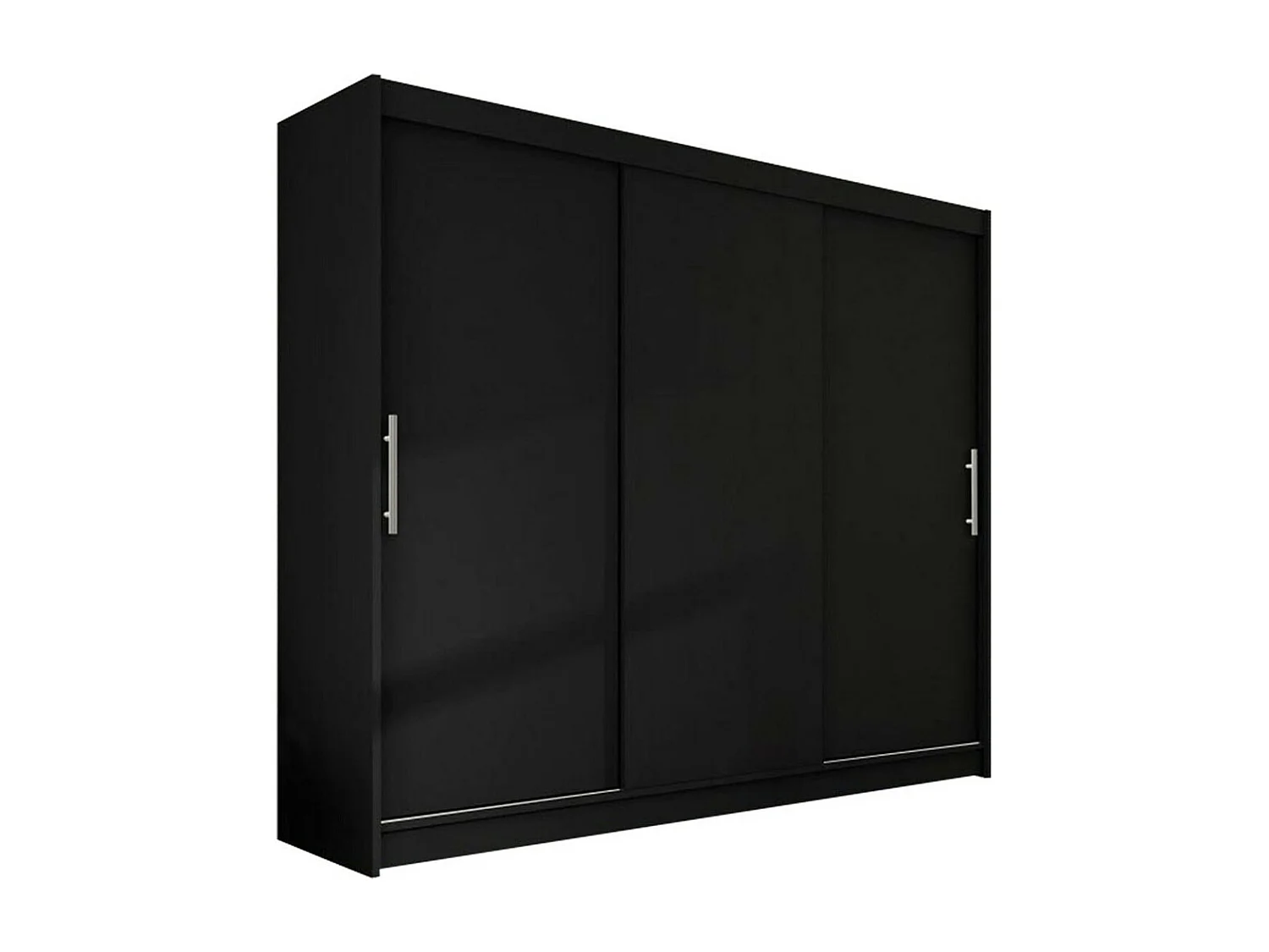 Armoire Closico 118, Noir, 215x250x58cm, Portes d'armoire: Coulissantes