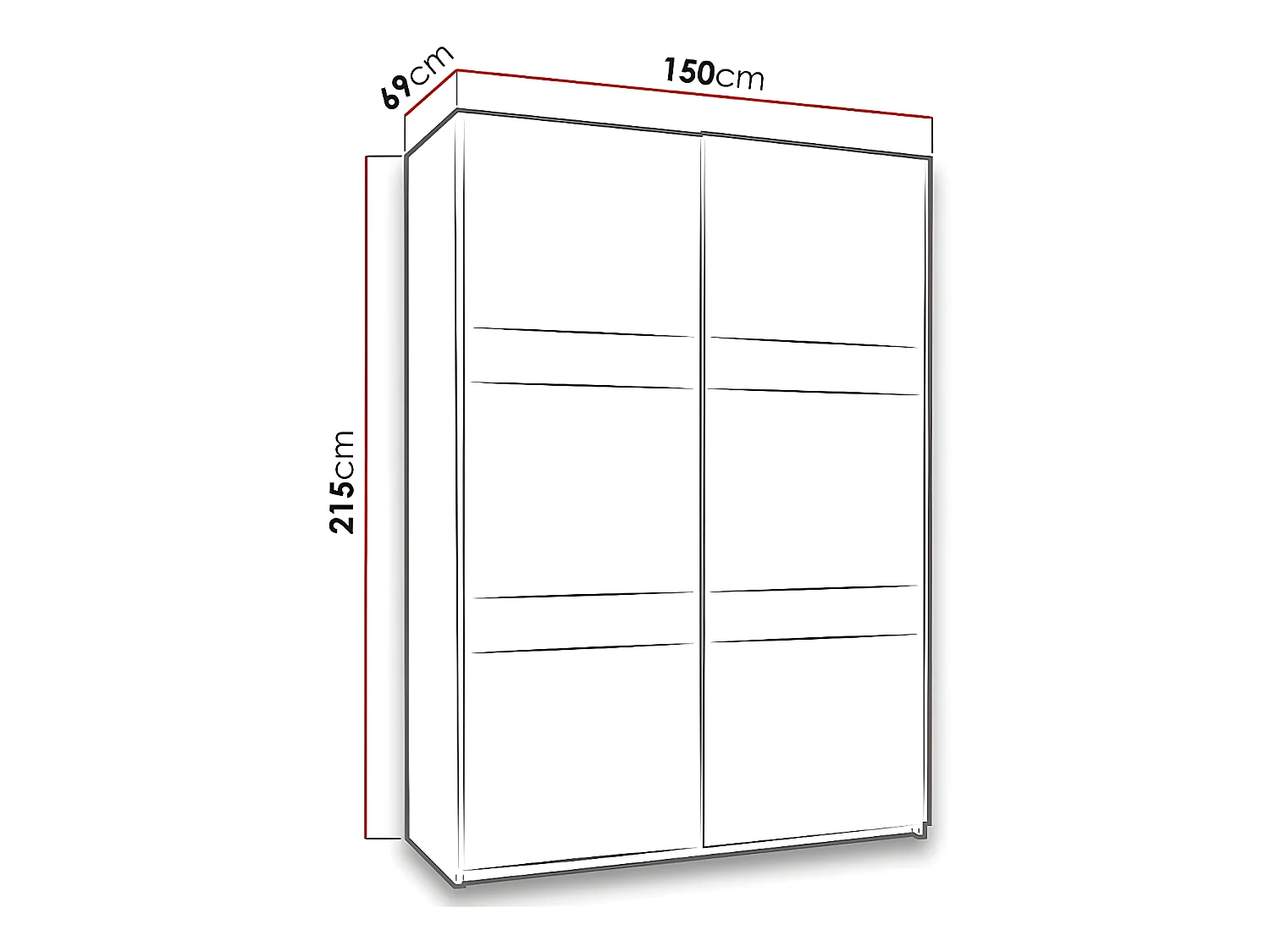 Armoire Fivelbo 109, Noir brillant|Chêne du Monastery, 215x150x69cm, Nombre d'étagères: 5
