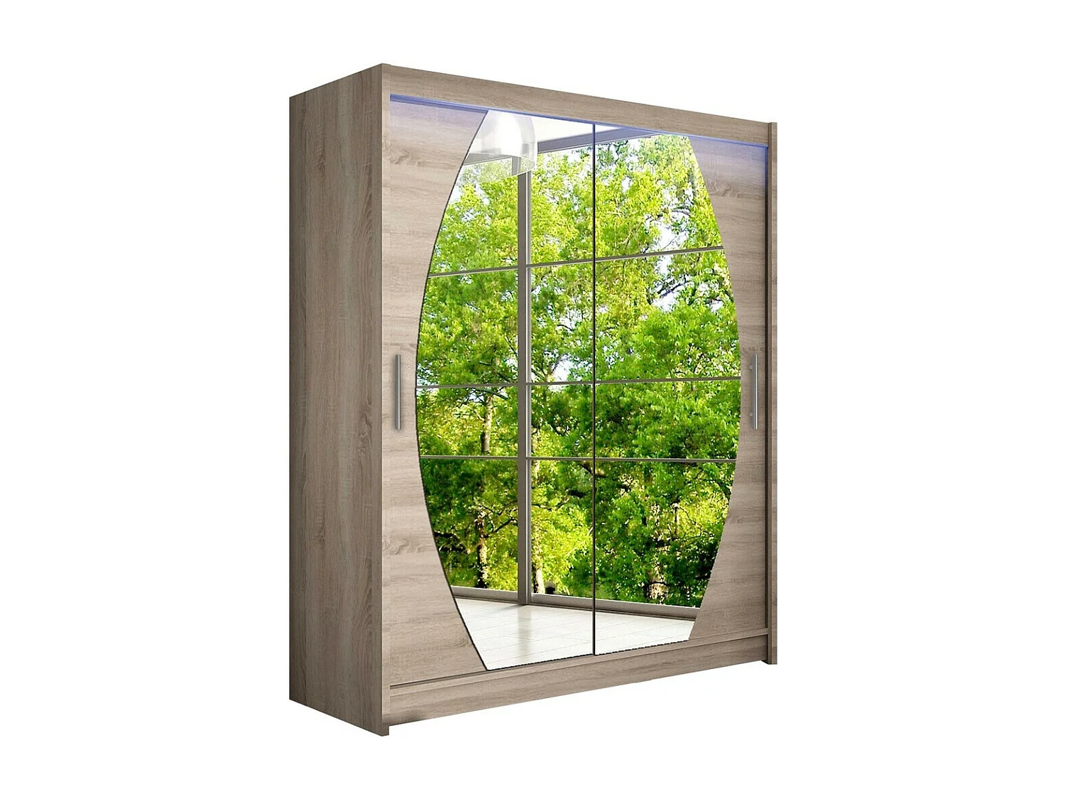 Armario Closico 121, Trufa roble, 200x150x58cm, Puertas de armario: Correderas