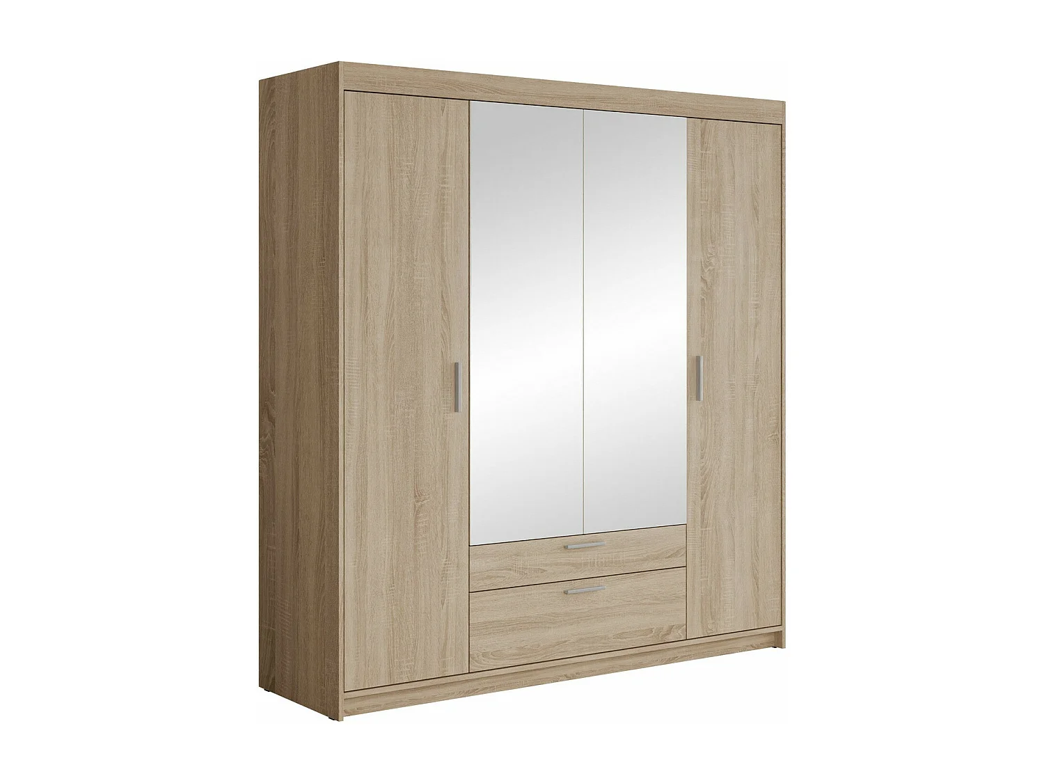 Armario Novduni 108, Roble Sonoma, 191x176x53cm, Puertas de armario: Con bisagras