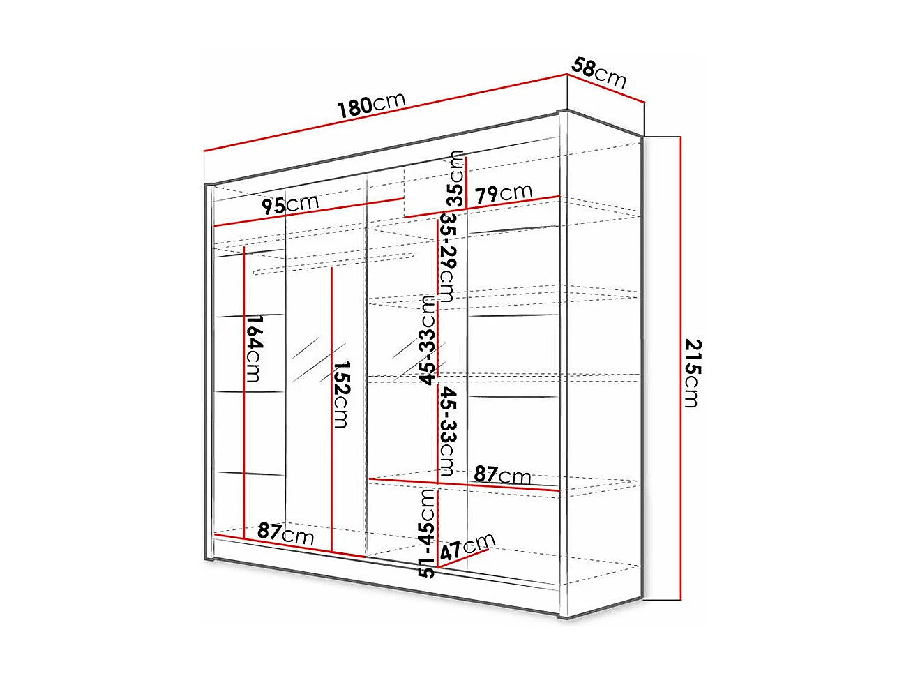 Armoire Closico 154, Chêne Artisan|Blanc, 215x180x58cm, Portes d'armoire: Coulissantes