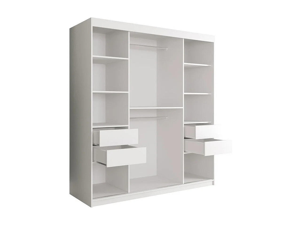 Armadio Hartford 261, Marmo nero|Nero opaco, 200x180x62cm, Porte armadi: Scorrevoli