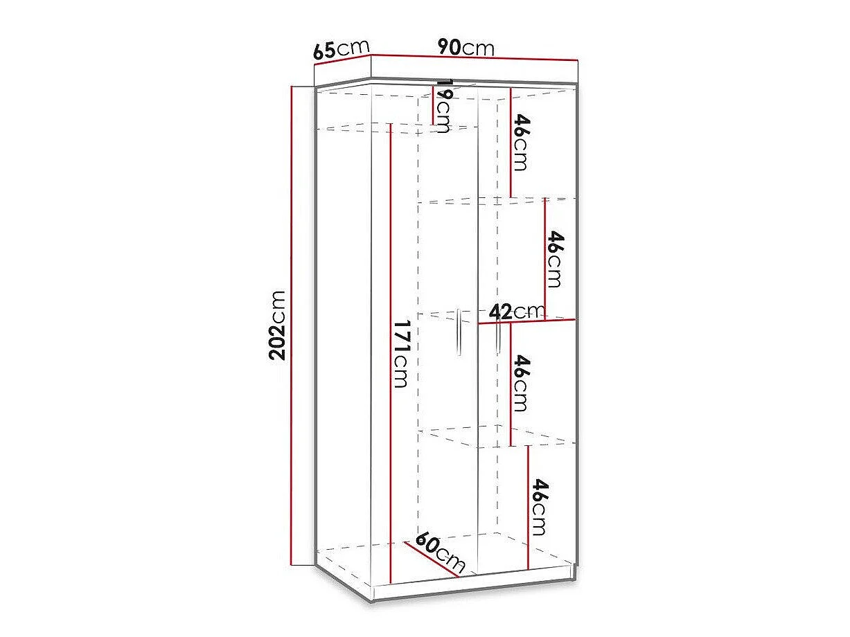 Armoire Catromi 117, Nombre d'étagères: 4, 20x9x7cm