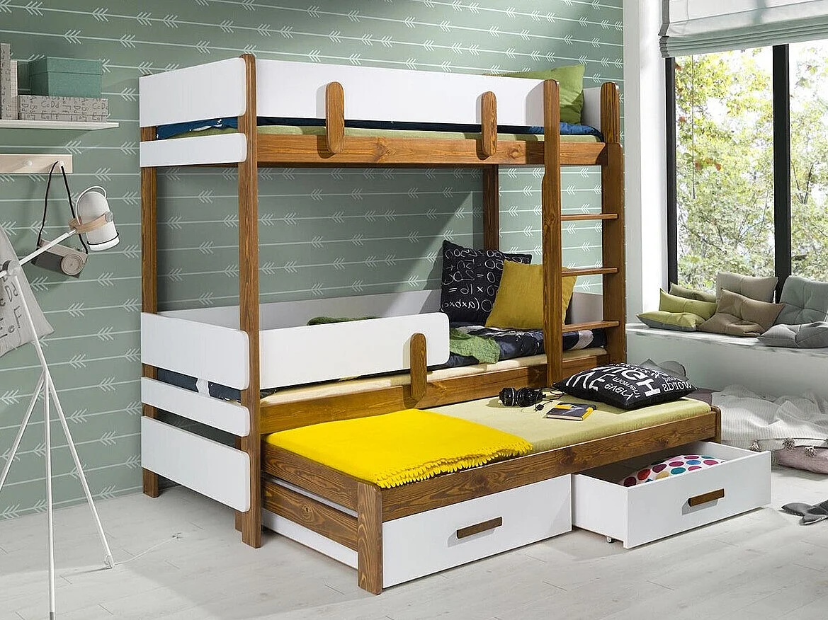 Beliche Henderson 145, Beliche com cama extra, Castanho, 9x19x17cm