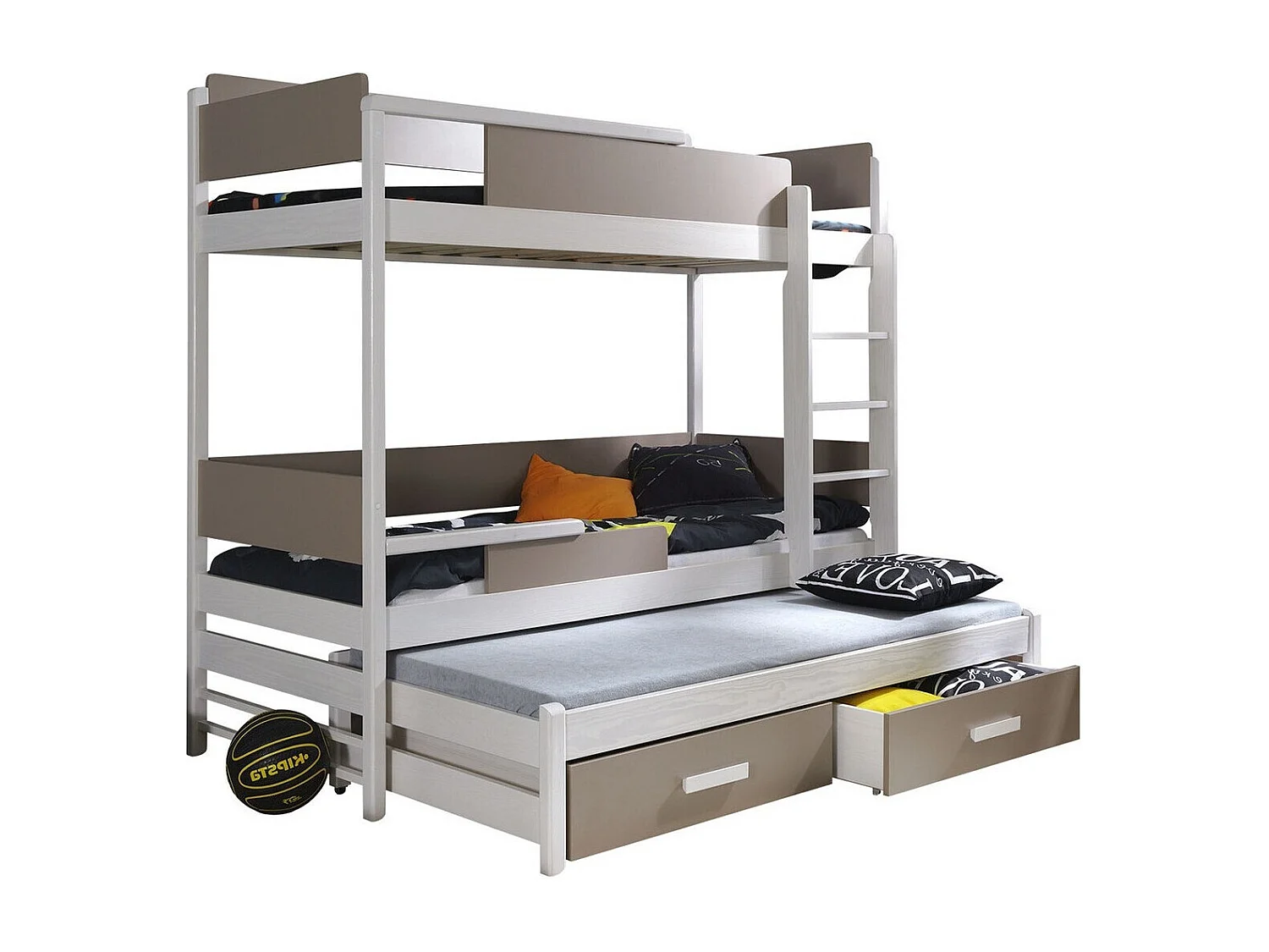 Beliche Henderson 114, Beliche com cama extra, Castanho claro, Madeira