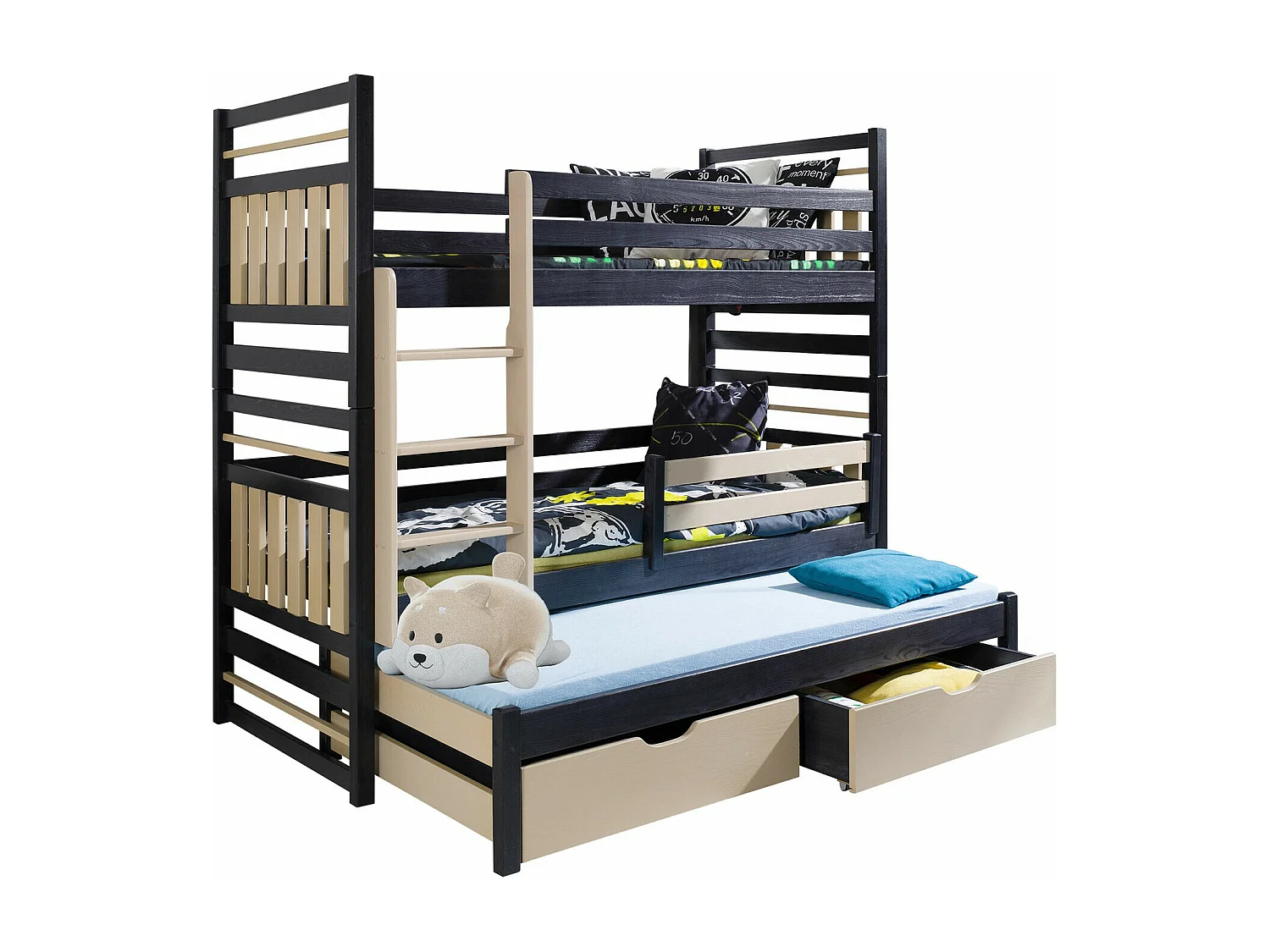 Beliche Henderson 123, Beliche com cama extra, Castanho, Madeira