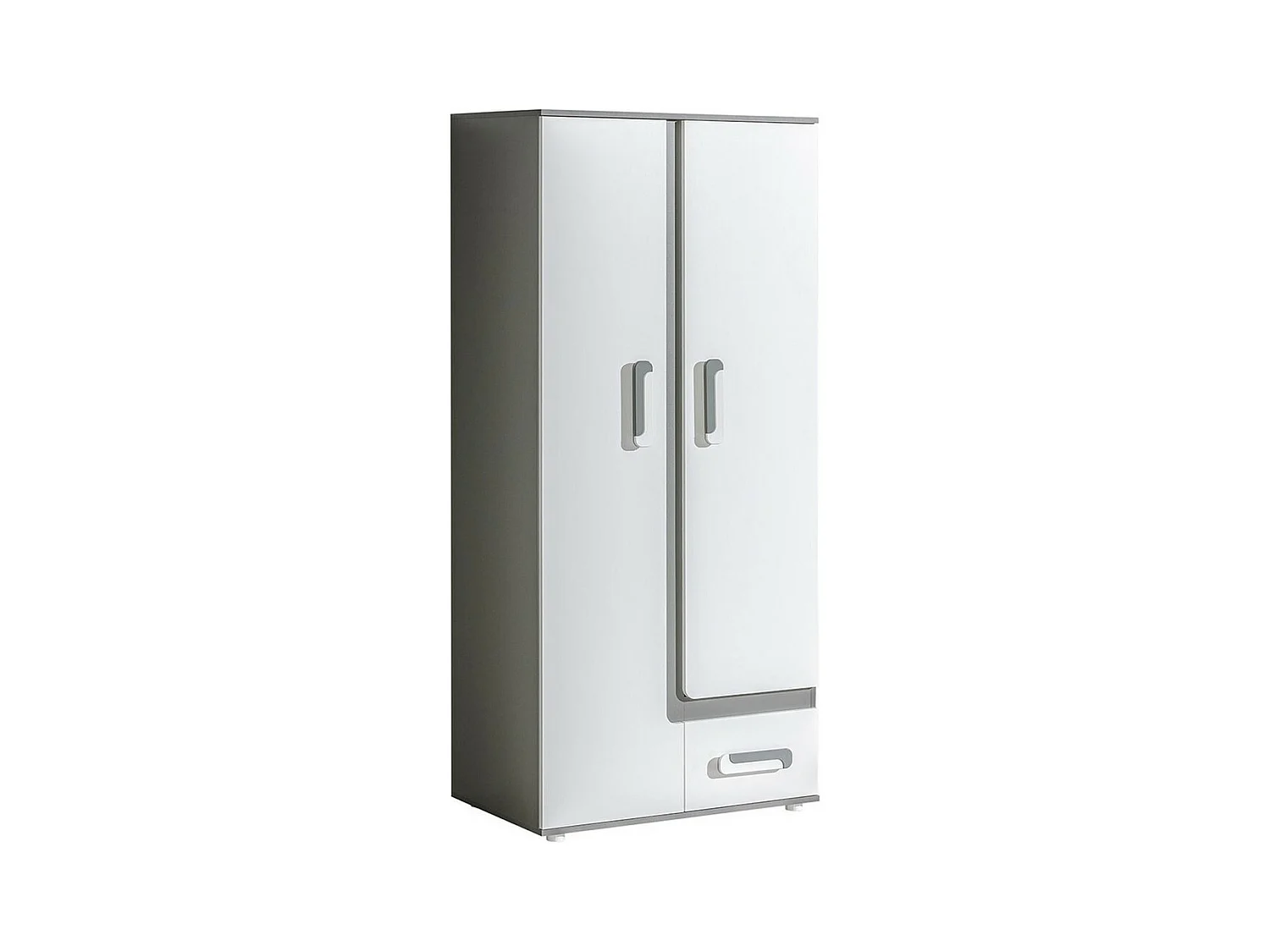 Armoire Aviseve 106, Anthracite|Blanc, 192x85x50cm, Portes d'armoire: Avec des charnières