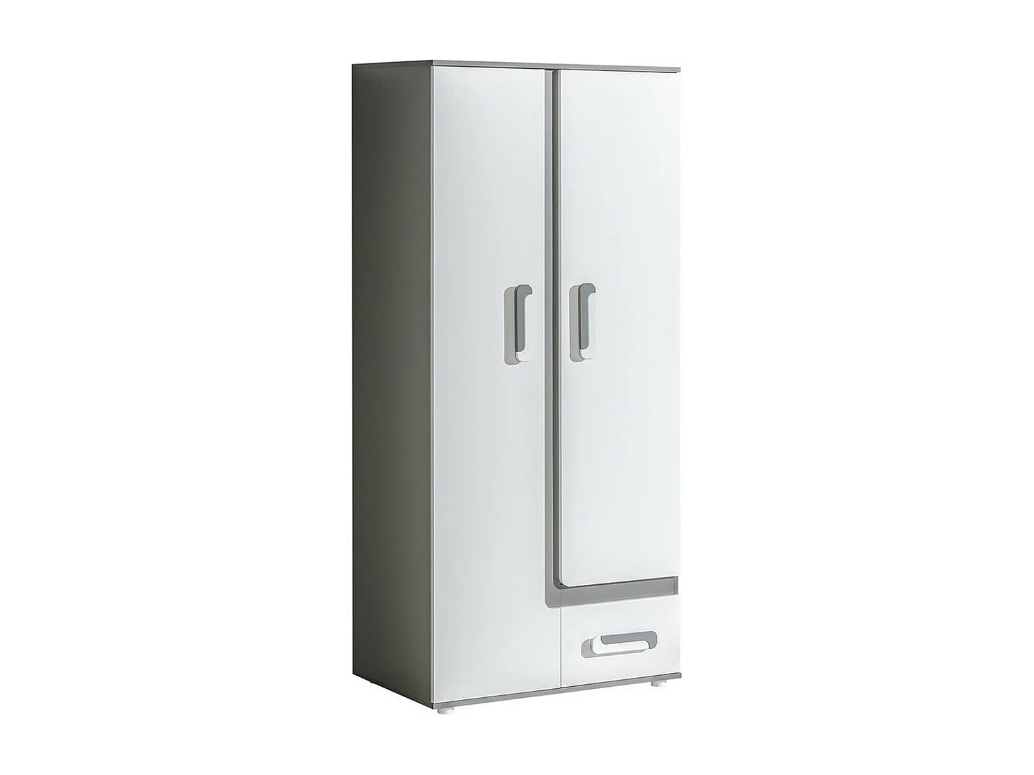 Armario Aviseve 106, Antracita|Blanco, 192x85x50cm, Puertas de armario: Con bisagras