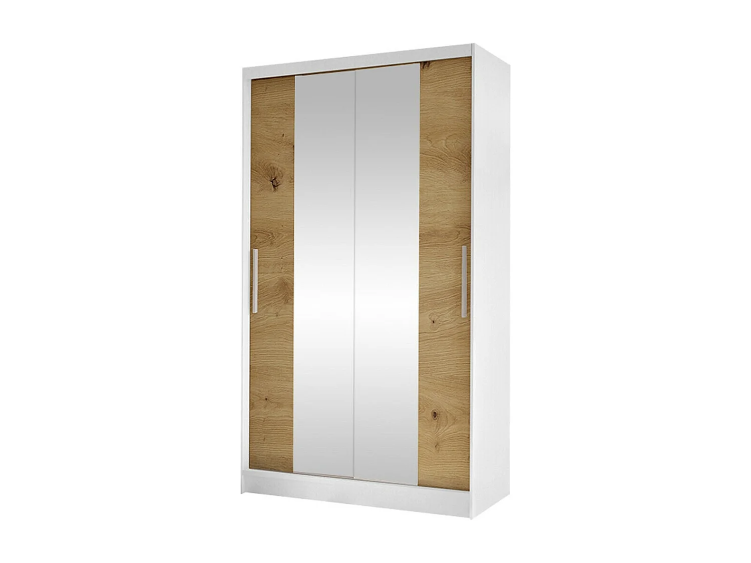Armoire Closico 163, Chêne Artisan|Blanc, 200x100x58cm, Portes d'armoire: Coulissantes