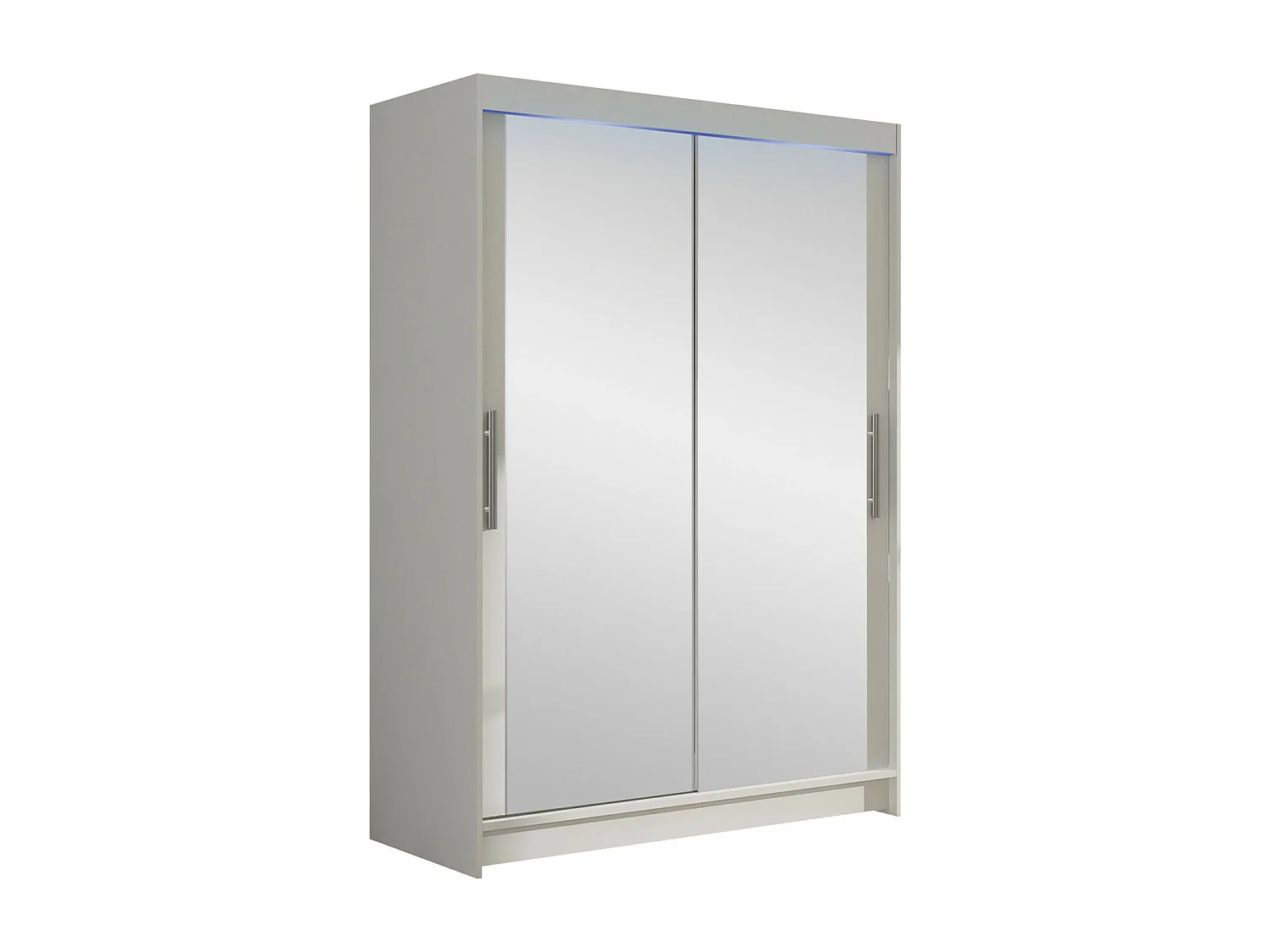 Armoire Closico 129, Blanc, 200x120x58cm, Portes d'armoire: Coulissantes