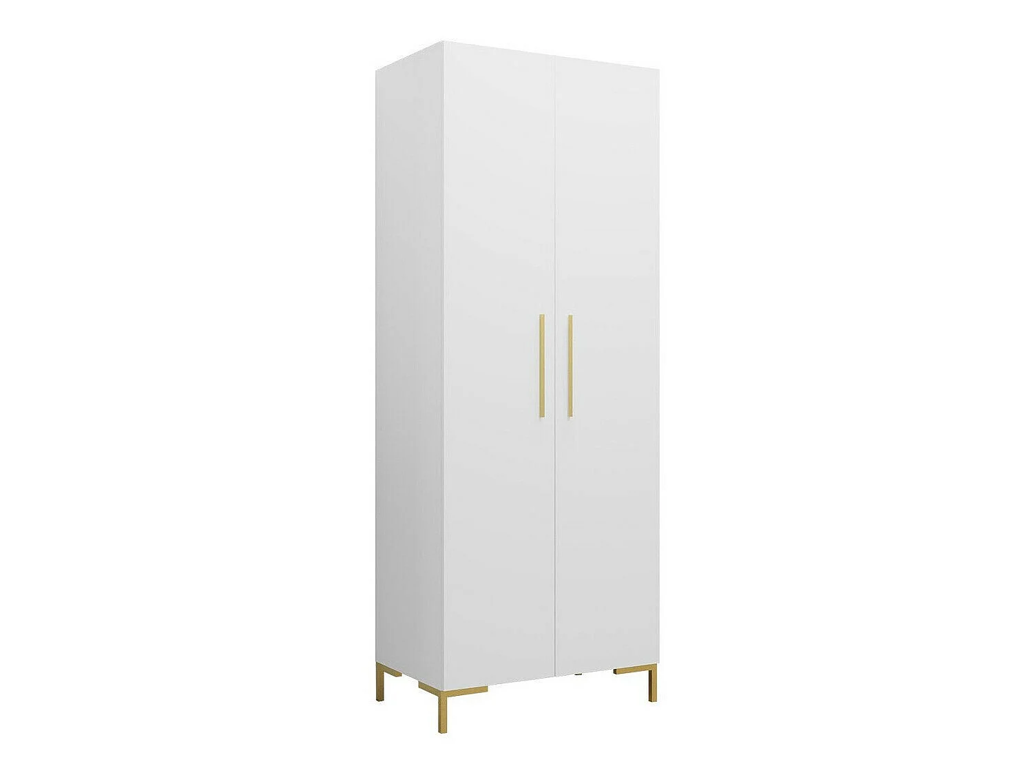 Armadio Tivsoa 109, D'oro|Bianco, 196x74x44cm, Porte armadi: Battenti
