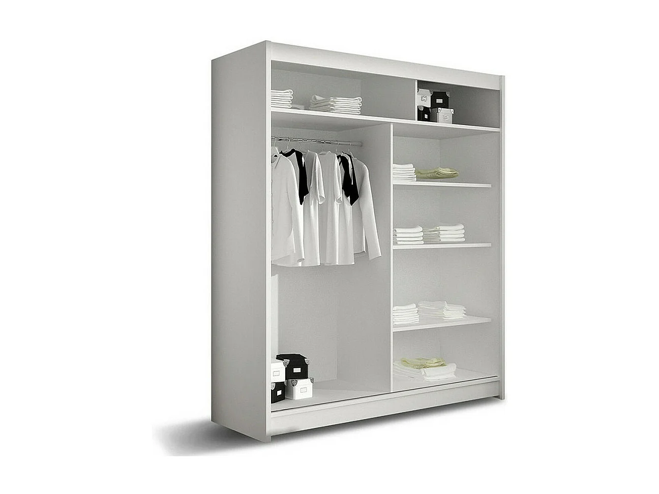 Armoire Closico 132, Sonoma chêne, 200x150x58cm, Portes d'armoire: Coulissantes