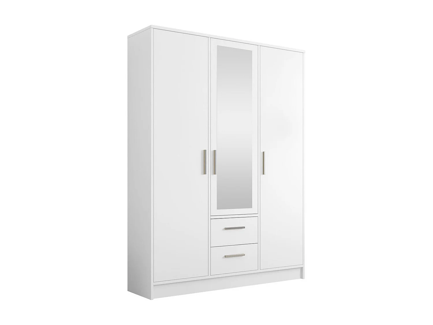 Armario Comfivo Romtea 103, Blanco, 202x153x40cm, Puertas de armario: Con bisagras
