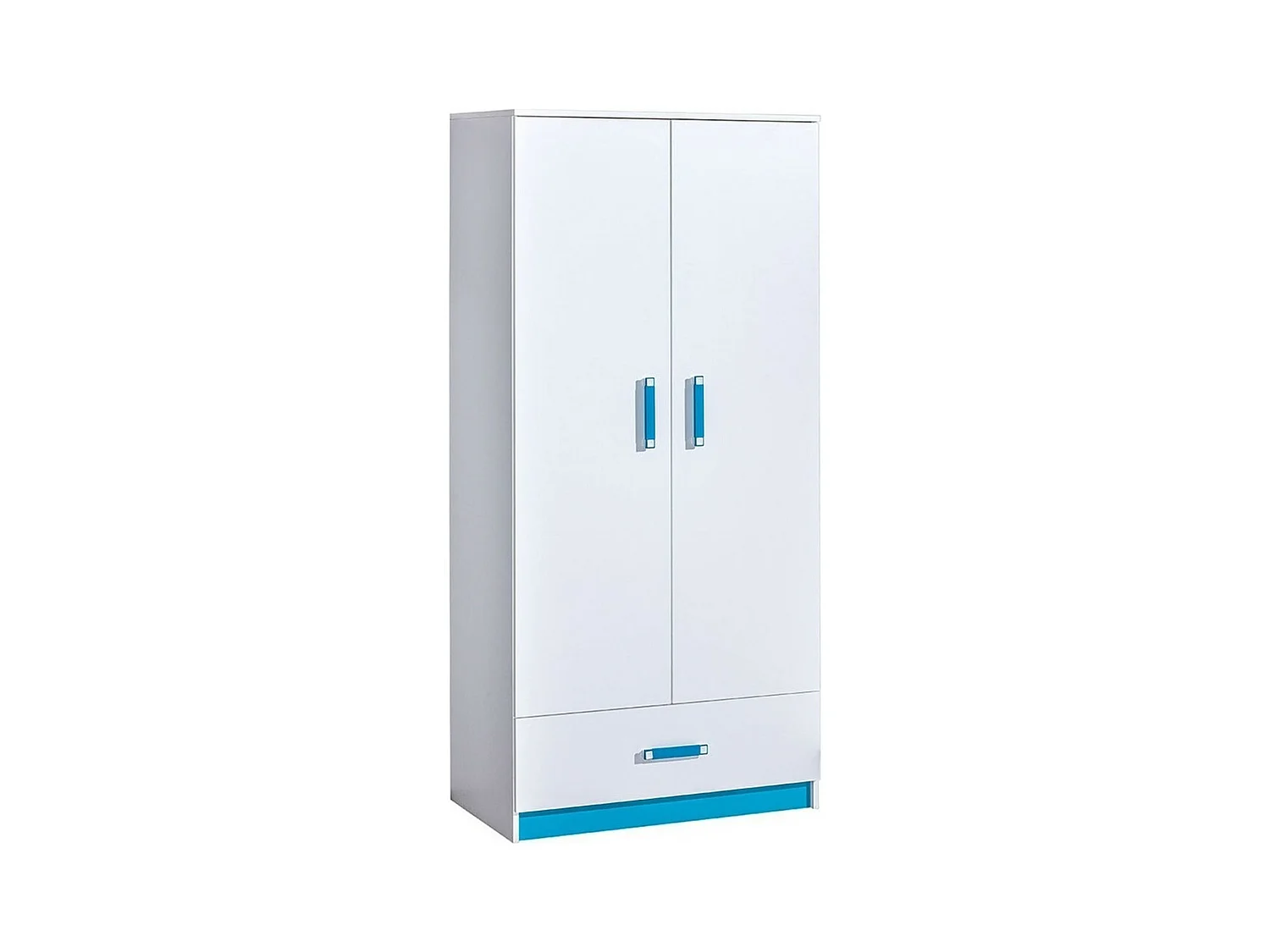 Armoire Sorviru 103, Turquoise|Blanc, 189x90x50cm, Portes d'armoire: Avec des charnières