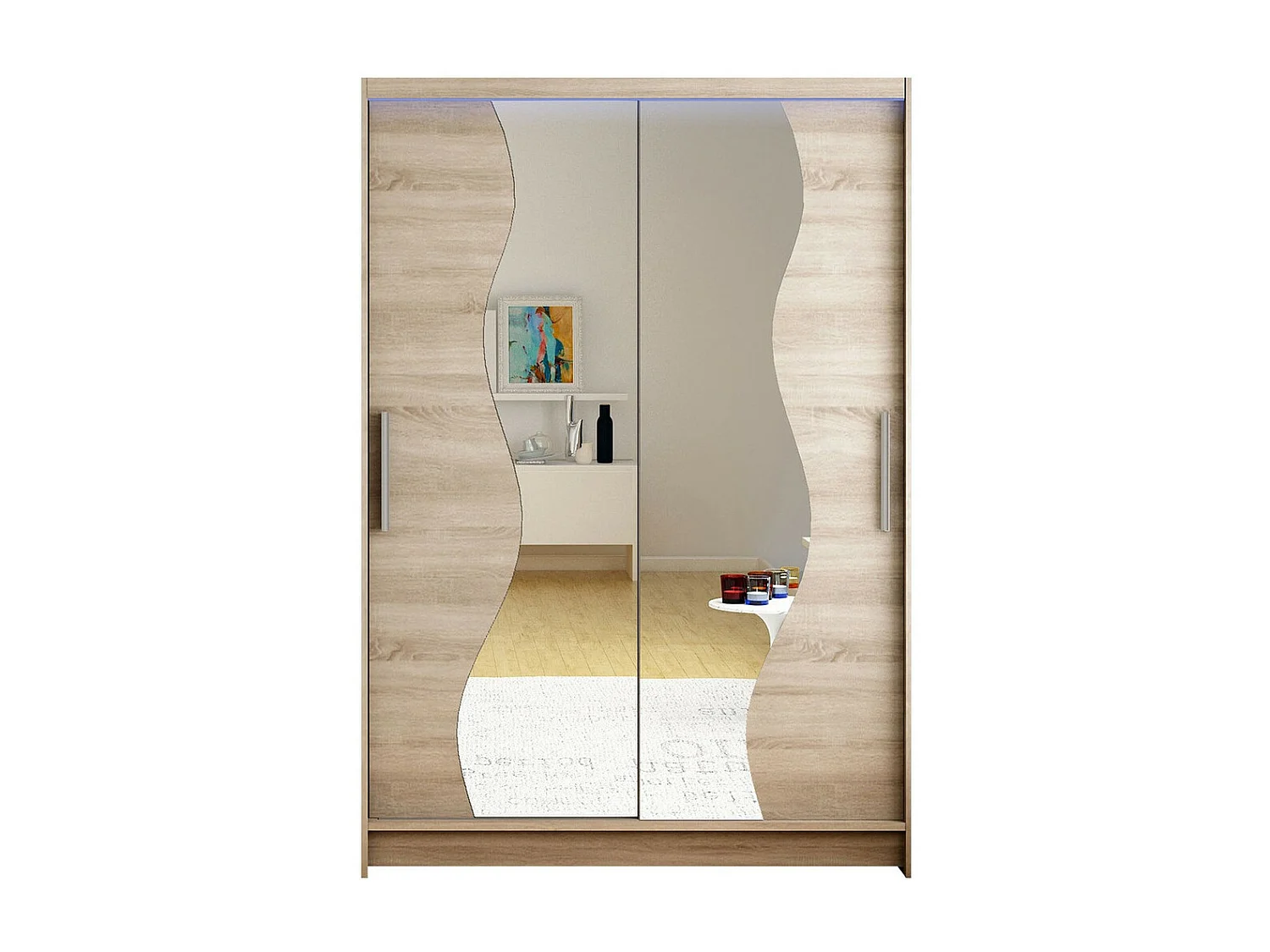 Armario Closico 139, Trufa roble, 200x120x58cm, Puertas de armario: Correderas