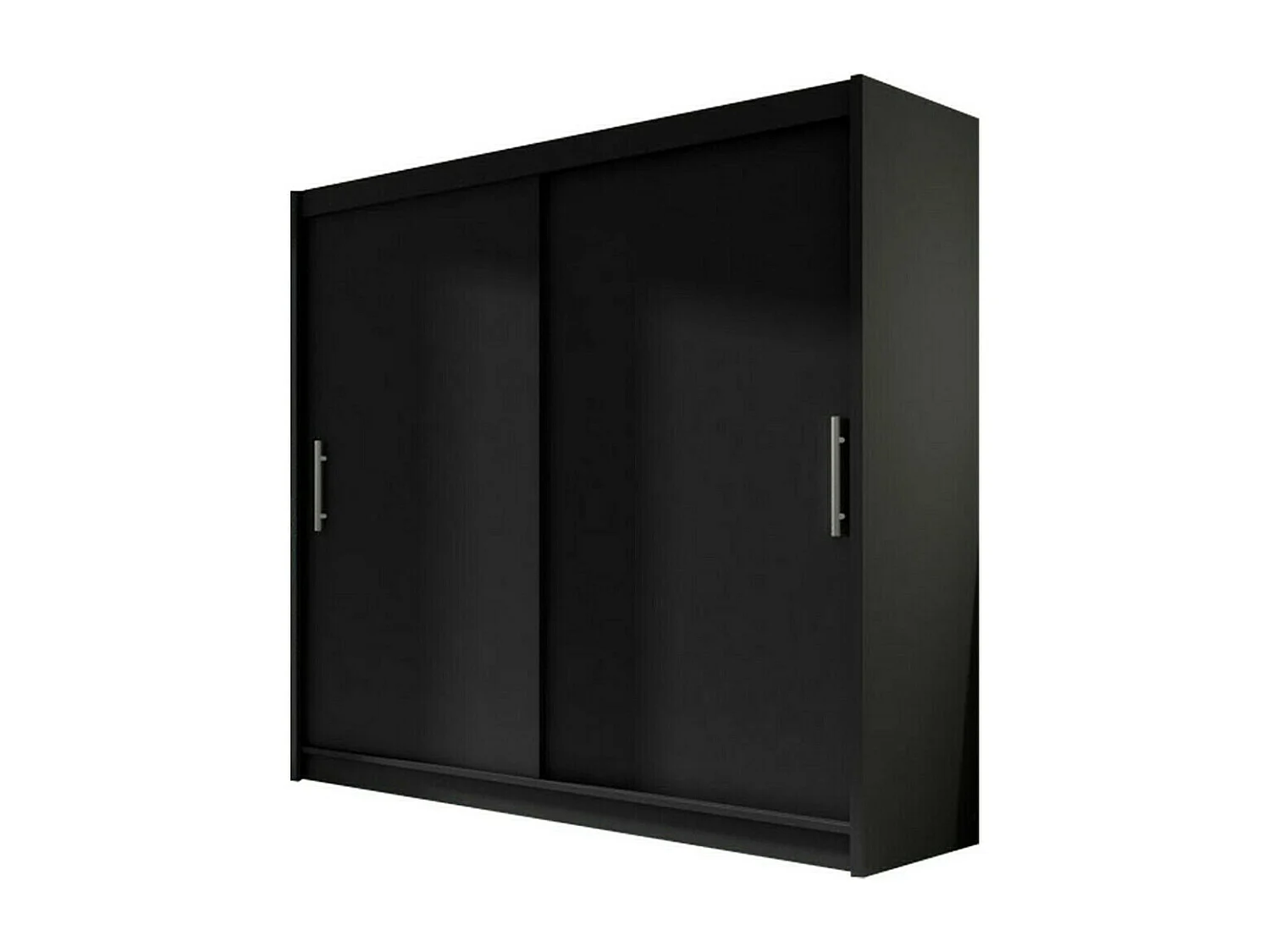 Armario Closico 100, Negro, 215x180x58cm, Puertas de armario: Correderas