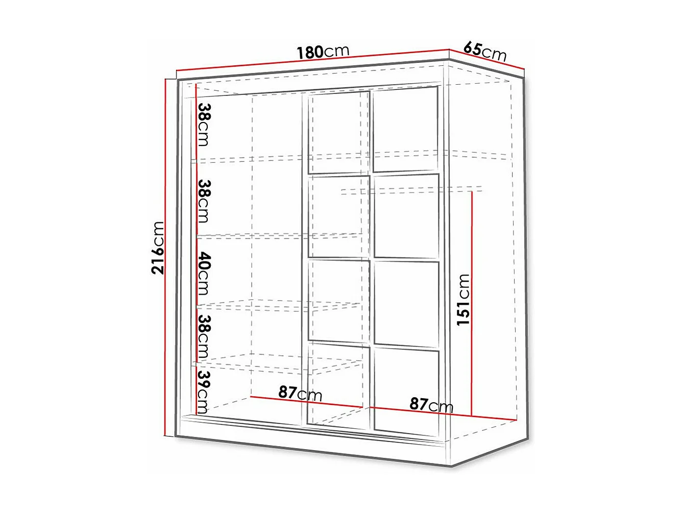 Roupeiro Toledo 118, Número de prateleiras: 5, 22x18x7cm