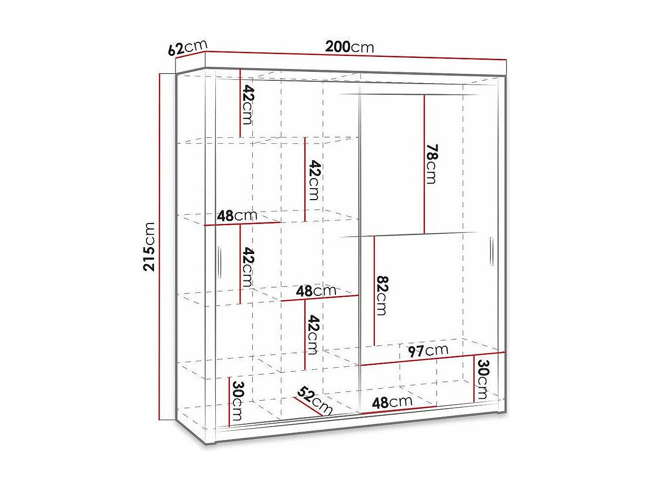 Roupeiro Catromi 107, Número de prateleiras: 9, 22x20x6cm