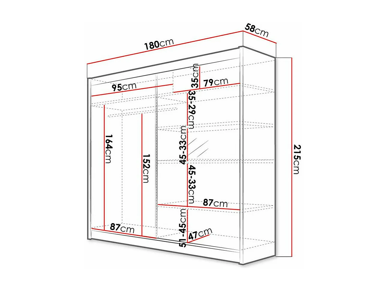 Armoire Closico 137, Chêne Artisan|Noir, 215x180x58cm, Portes d'armoire: Coulissantes
