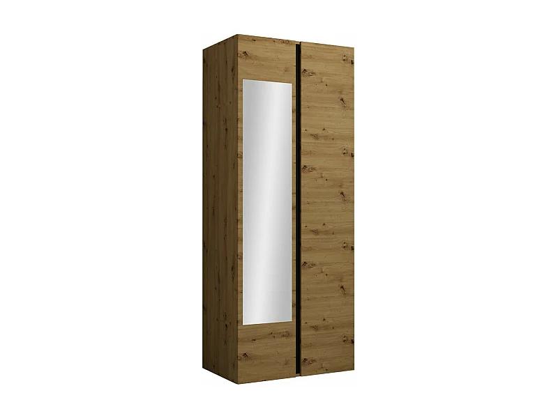 Armario Hartford 368, Roble Artisan|Negro, 186x74x44cm, Puertas de armario: Con bisagras