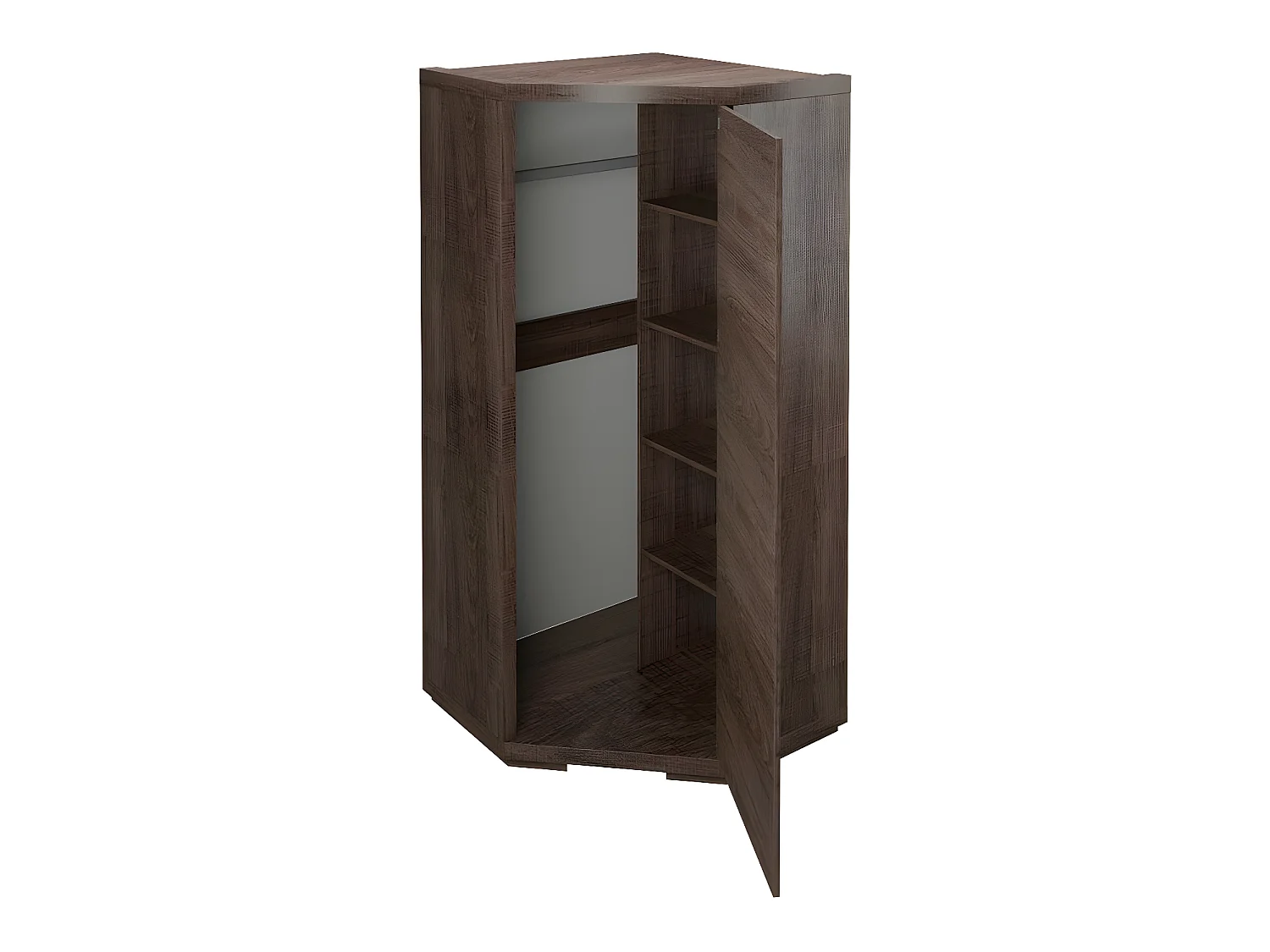 Armoire d'angle Fiomeri 126, Chêne santana, 192x90x90cm, Nombre d'étagères: 4