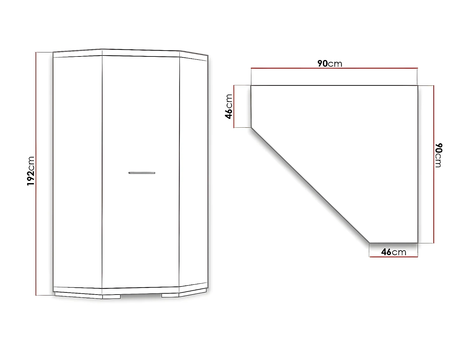 Armoire d'angle Fiomeri 126, Chêne santana, 192x90x90cm, Nombre d'étagères: 4