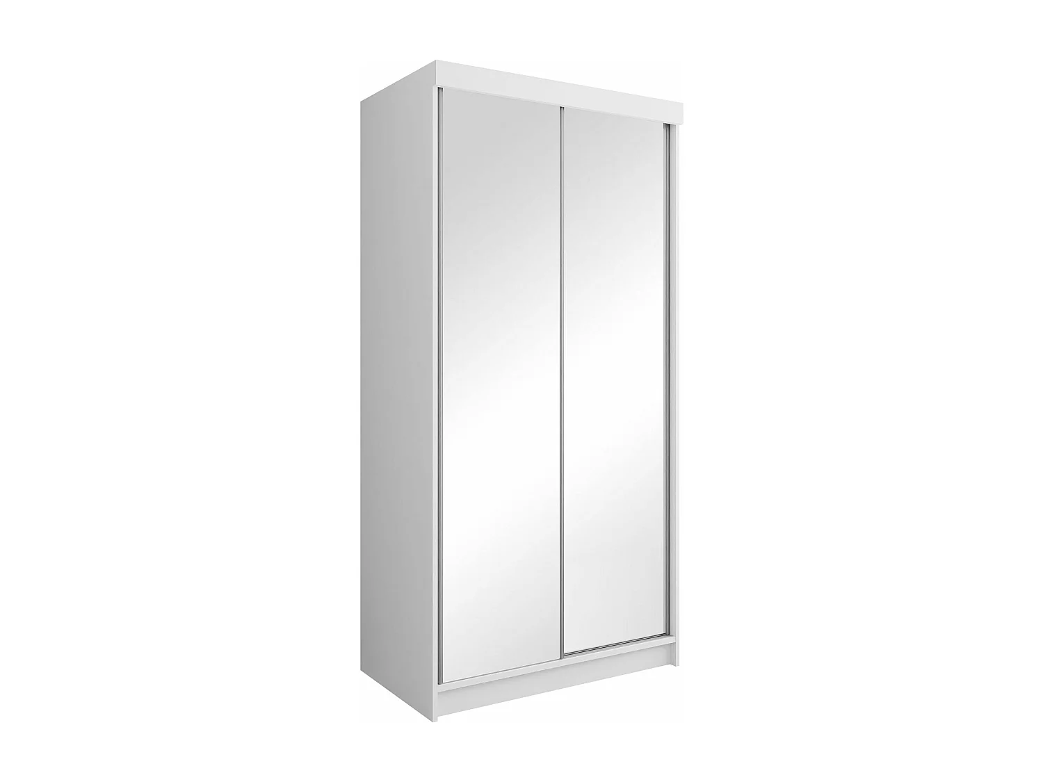 Armoire Dover 102, Blanc, 200x100x62cm, Portes d'armoire: Coulissantes
