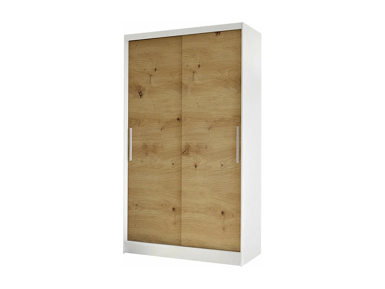 Armoire Closico 162, Chêne Artisan|Blanc, 200x100x58cm, Portes d'armoire: Coulissantes