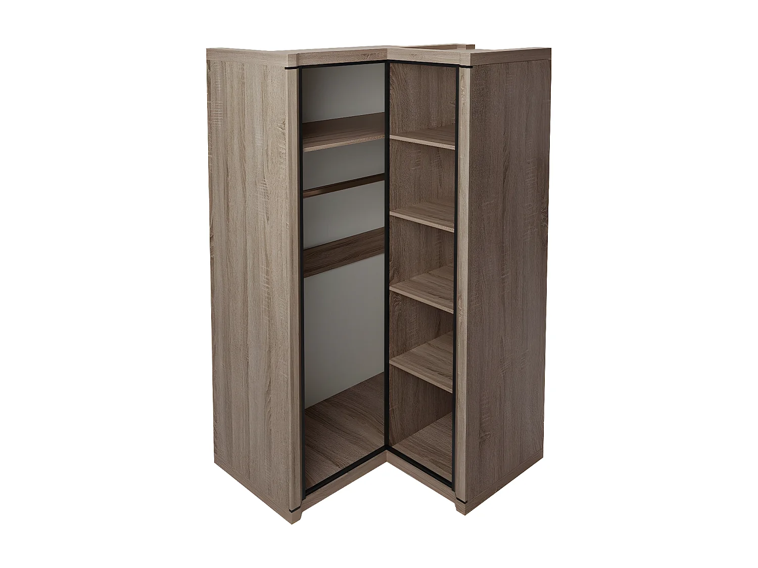 Roupeiro para cantos Stanton D119, 192x114x100cm